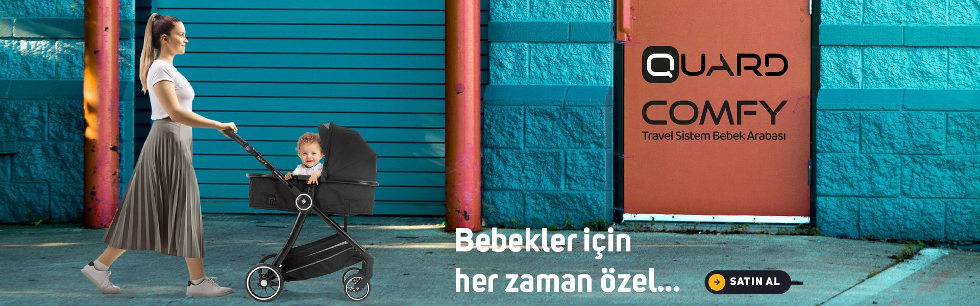 Quard Comfy Travel Sistem Bebek Arabası Siyah